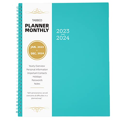 Monthly Planner 2023-2024 – Planner 2023-2024, 9” x 11”, 24 Months Planner from January 2023 to December 2024, Monthly Calendar Planner With Tabs, Inner Pocket, Ample Writing Blocks