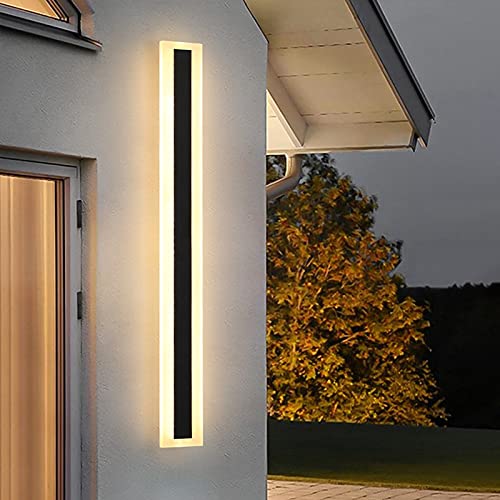Long Wall Light Modern LED Wall Lamp Waterproof Outdoor Strip Sconces Wall Lighting 16″ 11W Morden Exterior Wall Mount Light Fixture Frosted Acrylic for Living Room Porch Garage Door Yard
