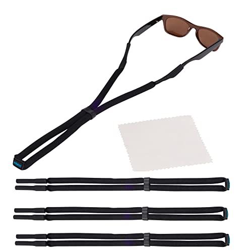 Floating Sunglass Straps (3 Pack) – Adjustable Floating Eyeglass Lanyards – With Bonus Cleaning Cloth – 3 Pack