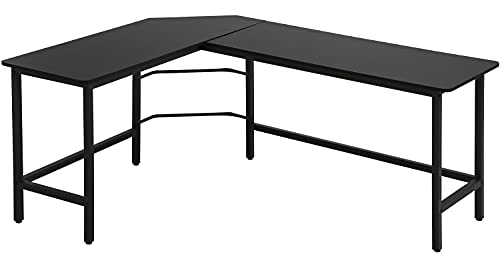 PayLessHere L Shaped Desk, 54″ Gaming Desk, Computer Desk, L Desk, Home Office Desk Space Corner Study Desk Workstation Easy to Assemble(Black)