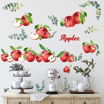 Lemon Wall Decals Apple Fruit Wall Stickers Peel and Stick Strawberry Orange Wall Decor for Kitchen Cabinet Window Country Restaurant Dining Room Wall Decor (Apple Style, 41 Pieces) | The Storepaperoomates Retail Market - Fast Affordable Shopping