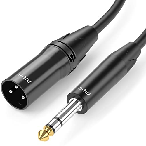 Ait-u 1/4 to XLR Male Cable 6FT Quarter inch XLR Male to 1/4 Male TRS Balanced Interconnect Cable 6.35mm TRS Male to XLR Male
