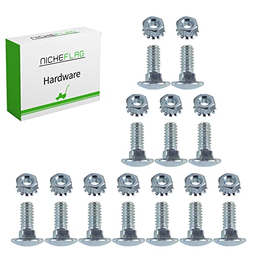NICHEFLAG Hardware Kit inculding 3229-11 3229-22 Screw-CARR 32149-2 Nut-Kep for Toro 55-8760 Scraper for Toro CCR 2000 CCR 2400 CCR 2450 CCR 2500 CCR 3000 CCR 3600 CCR 3650 Snowthrowers