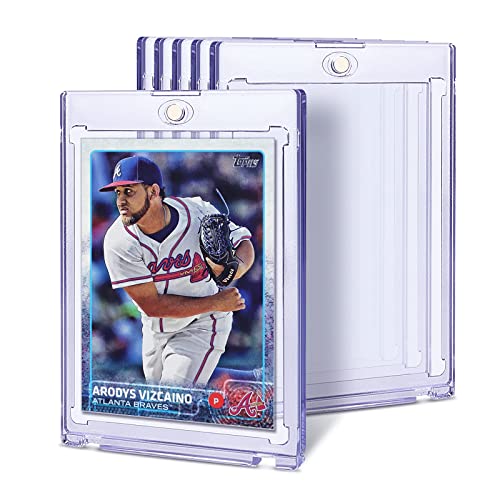 Kitoyz 6 ct Magnetic Card Holder Case for Trading Card – 35pt Magnet Top Loaders Baseball Card Holder with UV Protection Acrylic Screwdown Card Protectors Fit for MTG, Football, Sports Cards