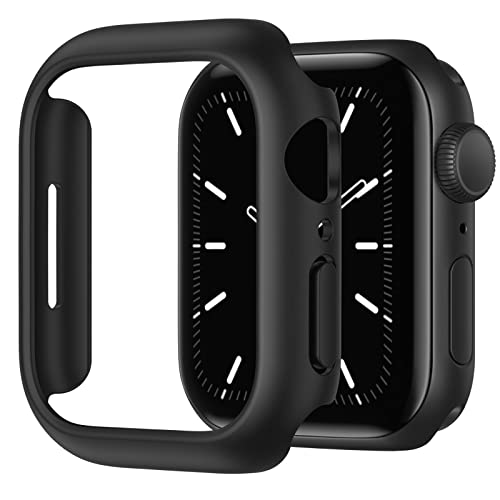 Recoppa Compatible for Apple Watch Case 45mm Series 7 & Series 8, Shockproof Ultra-Thin Hard PC Bumper Case All-Around Edge Protective Cover Frame[NO Screen Protector] for iWatch Accessories, Black