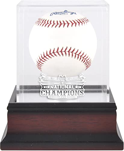Sports Memorabilia Mississippi State Bulldogs 2021 NCAA Men’s Baseball College World Series National Champions Mahogany Championship Logo Display Case – College Team Plaques and Collages