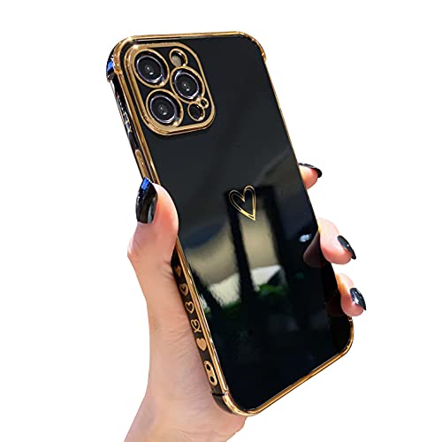 LUTTY Compatible with iPhone 13 Pro Case, Luxury Electroplate Edge Bumper Case, Full Camera Protection & Raised Reinforced Corners Shockproof Soft TPU Case Cover (6.1 inch) -Candy Black | The Storepaperoomates Retail Market - Fast Affordable Shopping