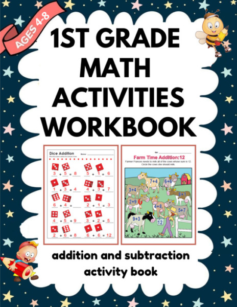 1st Grade Math Activities Workbook – Addition and Subtraction Activity Book