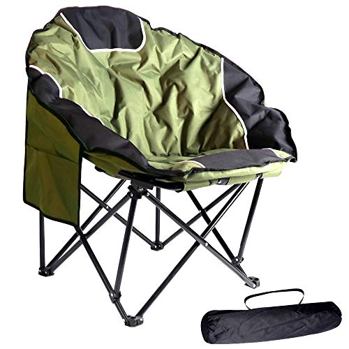 KAHOO Camping Chairs Folding Oversized Padded Moon Sofa Chairs Outdoor Leisure Chairs with Carry Bags for Outside, Patio, Beach, Camping, Lawn, Hiking, Picnic, Fishing, Sport Indoor Outdoor