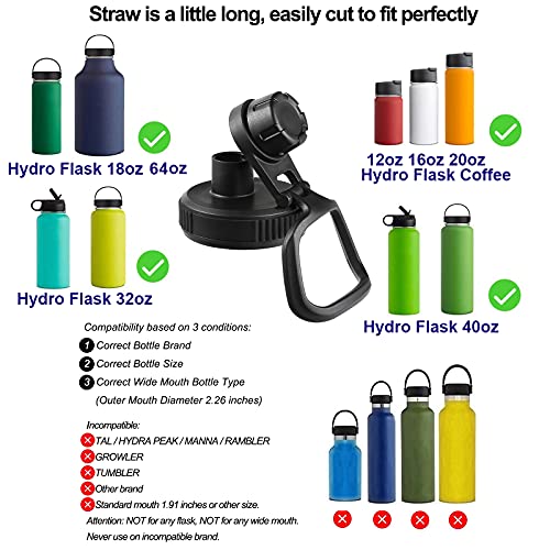W&R Spout Lid for Hydro Flask Wide Mouth Sport Water Bottles, Perfect Chug Lid for Hydroflask 18 oz 32 oz 40 oz Wide Mouth Bottle Lid Replacement Cap, Deep black | The Storepaperoomates Retail Market - Fast Affordable Shopping