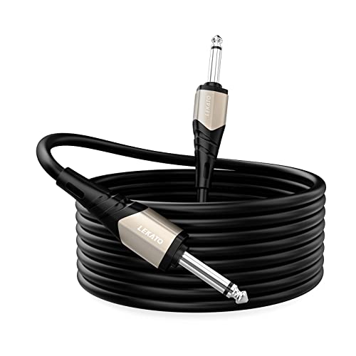 LEKATO Guitar Cable 1/4 Inch Professional Instrument Cable Electric Guitar AMP Cord, Straight to Straight Cord Compatible with Electric Guitar,Bass,Amp,Keyboard,Mixer(10ft