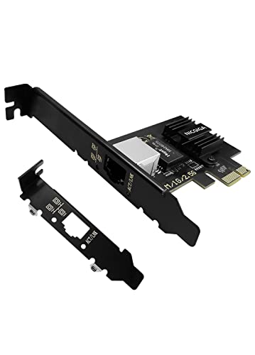 NICGIGA 2.5G Base-T PCIe Network Adapter, Realtek RTL8125B 2.5Gbps/1Gbps/100Mbps PCI Express Gigabit Network Card Convert to Ethernet RJ45 LAN Port for Gaming/Office, Support Windows/Linux
