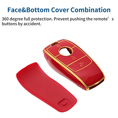 OFFCURVE for Mercedes Benz Key Fob Cover, Full Protection Key Case Protector for Mercedes Benz 2017-2021 E-Class 2018-2021 S-Class 2019-2021 A-Class C-Class G-Class Keyless Smart Key Fob, Red | The Storepaperoomates Retail Market - Fast Affordable Shopping