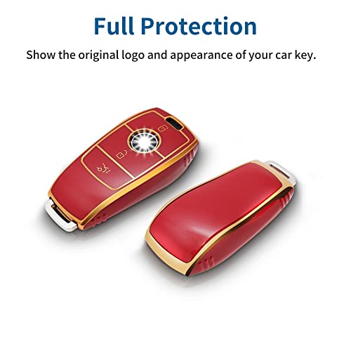 OFFCURVE for Mercedes Benz Key Fob Cover, Full Protection Key Case Protector for Mercedes Benz 2017-2021 E-Class 2018-2021 S-Class 2019-2021 A-Class C-Class G-Class Keyless Smart Key Fob, Red | The Storepaperoomates Retail Market - Fast Affordable Shopping
