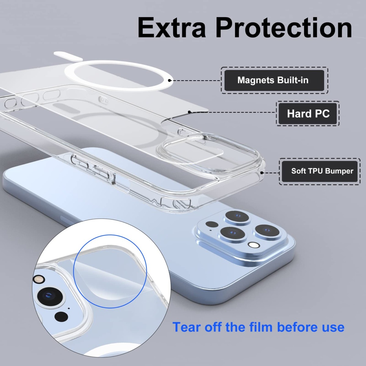 leChivée for iPhone 13 Pro Max Case Mag Safe 6.7 inch, 13 Pro Max Mag Safe Case Clear Phone Case Anti-Yellowing Scratch Shockproof Hard Back iPhone 13 Pro Max Case Transparent for Women Men | The Storepaperoomates Retail Market - Fast Affordable Shopping