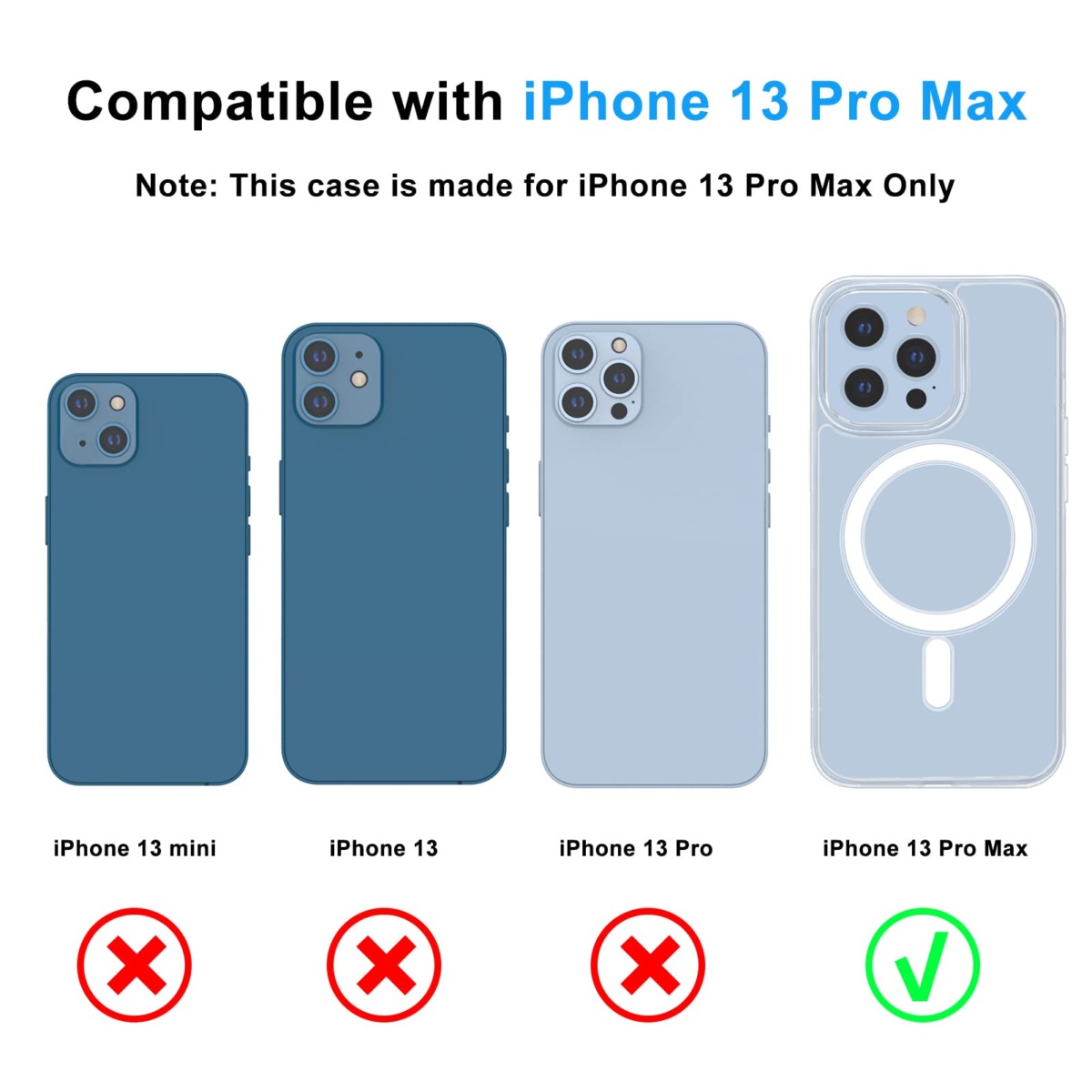 leChivée for iPhone 13 Pro Max Case Mag Safe 6.7 inch, 13 Pro Max Mag Safe Case Clear Phone Case Anti-Yellowing Scratch Shockproof Hard Back iPhone 13 Pro Max Case Transparent for Women Men | The Storepaperoomates Retail Market - Fast Affordable Shopping