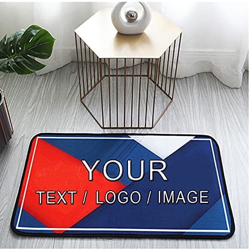 Custom Doormat Indoor Area Rug Carpet Personalized Design with Text Photo Logo Image Housewarming Gift  Non-Slip Washable Floor Bath Mat Suit for Home Garden Office Entry Home Decorative (47″x63″)