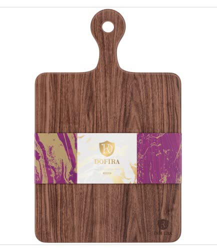 Dofira Wood Cutting Board, Large Walnut Wooden Paddle Board with Handle, Charcuterie Board for Cheese or Vegetables in Kitchen, Gift Box Packaging,16x10x0.80 Inches
