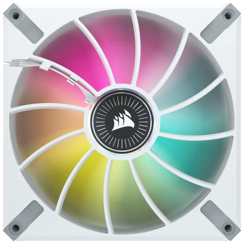CORSAIR ML140 RGB Elite, 140mm Magnetic Levitation RGB Fan with AirGuide, Single Pack – White Frame