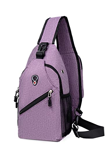 NUFR Sling Bag Sling Backpack Crossbody Bags for Women Men Chest Shoulder Bag Daypack for Hiking Walking Travel USB Charger Port
