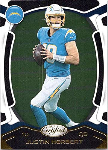 2021 Panini Certified #49 Justin Herbert Los Angeles Chargers Official NFL Football Trading Card in Raw (NM or Better) Condition