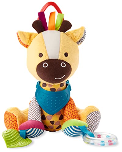 Skip Hop Bandana Buddies Baby Activity and Teething Toy with Multi-Sensory Rattle and Textures, Giraffe