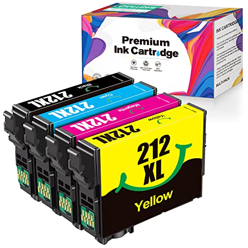 ECHALLENGE Remanufactured 212XL Ink Cartridge Replacement for 212XL 212 XL T212XL for Expression Home XP-4100 XP-4105 Workforce WF-2830 WF-2850 (Black, Cyan, Magenta, Yellow, 4-Pack)