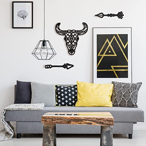 3 Pieces Wooden Hanging Decor Longhorn Skull Wall Art Outdoor Cow Horns Decoration Wooden Bull Horns for Wall Rustic Wood Arrows Wall Decors Decorative Hanging Arrow for Home Room Farmhouse Display | The Storepaperoomates Retail Market - Fast Affordable Shopping