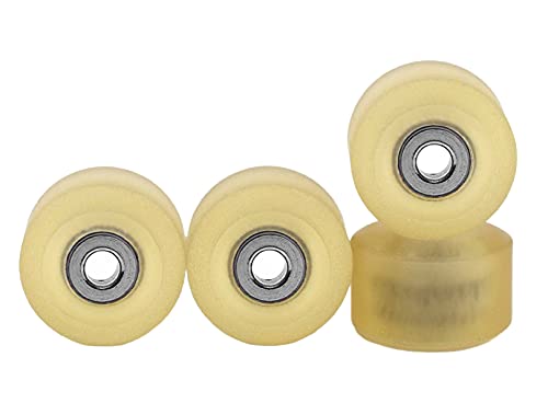 Teak Tuning Apex 61D Urethane Fingerboard Wheels – New Street Shape, 7.7mm Diameter – Ultra Spin Bearings – Made in The USA – Honey Colorway