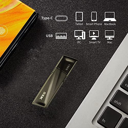 SSK 128GB USB SSD Solid State Flash Drive 550MB/s Super-Fast Transfer Speed USB 3.2 Gen2 Thumb(Jump) Drive Memory Stick + USB C Adapter for Type-c Smartphone, Laptop, MacBook/Pro/Air and More | The Storepaperoomates Retail Market - Fast Affordable Shopping