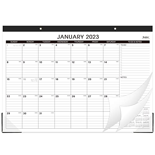 2023 Desk Calendar – Large Desk Calendar 2023, 17″ x 22″, Jan. 2023 – Jun. 2023, Large Ruled Blocks, Tear Off Design, 2 Corner Protectors & 2 Hanging Hooks