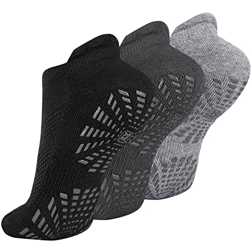 unenow Merino Wool Grip Socks with Cushion, Non Slip Socks for Yoga, Hospital, Home, Soccer