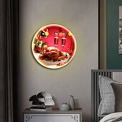 Modern LED Wall Sconce Christmas Turkey on Wooden and Holiday Elements Canvas Print Wall Lamp Decor Wall Lights for Bedroom Living Room Background Staircase Aisle Hotel | The Storepaperoomates Retail Market - Fast Affordable Shopping