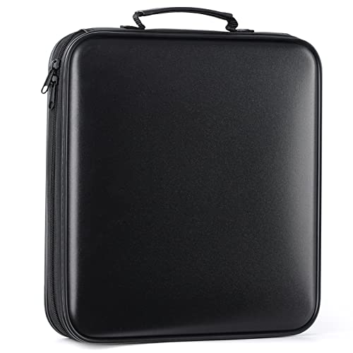 DVD Storage CD Case Holder: 160 Capacity CD Sleeves Black Disc Cases Binder for Car – CD Hard Organizer Box – Large DVD Wallet for Movie/Music/Game & Portable CD Book