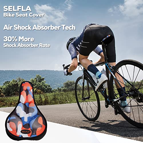 SELFLA Bike Seat Cover, Bike Seat Cushion Cover for Women/Men, Comfortable for Peloton Seat Cushion, Shock-Absorbing Bike Saddle, Stationary Bike Mat Suitable for Mountain Bicycle, Exercise – Camo | The Storepaperoomates Retail Market - Fast Affordable Shopping