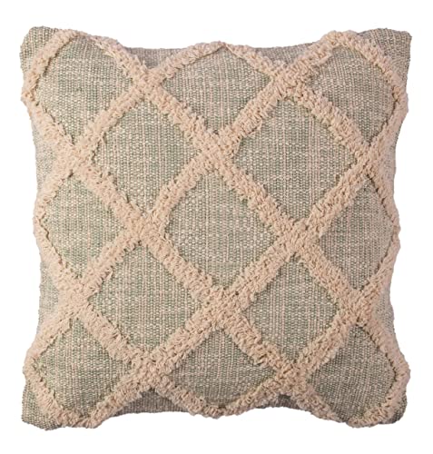 Studio Outback Boho Diamond Tufted Decorative Throw Pillow Covers 18×18 Cotton Covers Couch Pillows Set of 2 for Sofa Armchair Bedroom (18×18 inch, Green) | The Storepaperoomates Retail Market - Fast Affordable Shopping