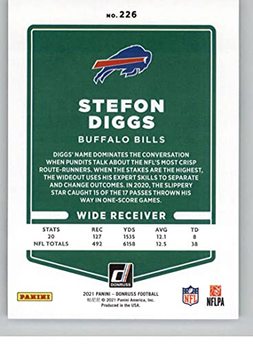 2021 Donruss #226 Stefon Diggs Buffalo Bills Official NFL Football Trading Card From Panini America in Raw (NM or Better) Condition | The Storepaperoomates Retail Market - Fast Affordable Shopping