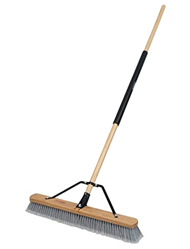 Harper 20201043 24 in. Indoor Smooth-Surface Push Broom with Flagged Bristles, Sand, Saw Dust, Wood Shavings and Pet Hair