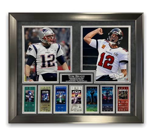 Tom Brady 2-Way Super Bowl Unsigned Photos Framed to 16×20
