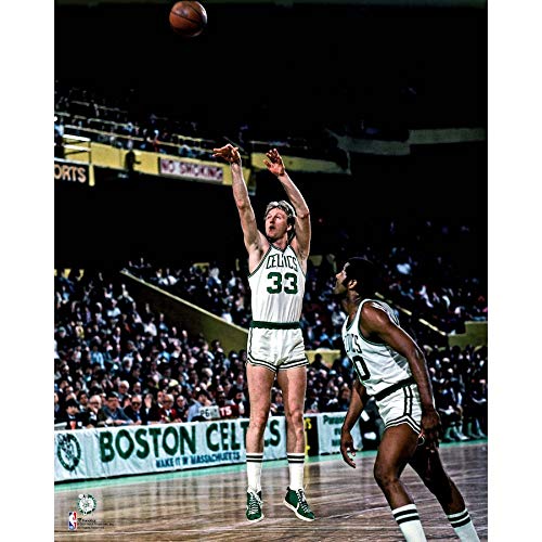 Boston Celtics Larry Bird Takes a Shot In The Boston Garden 8×10 Color Photo Picture