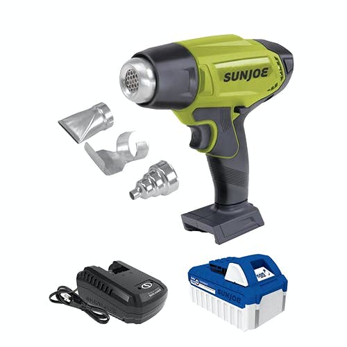 Sun Joe 24V-HG100 24-Volt iON+ Cordless Heat Gun Kit | w/ 4.0-Ah Battery and Charger | 1022 °F | 5 Second Ramp | Accessories for Crafts, Shrinking, Paint Stripping, DIY
