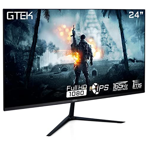 GTEK 165Hz Gaming Monitor IPS, 24 Inch Frameless Display Full HD 1920 x 1080P, IPS Technology 1ms, Supports 144Hz HDR, FreeSync, DisplayPort/HDMI, VESA – F2465P