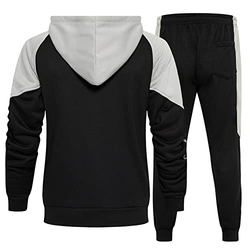 DUOFIER Men’s Athletic Tracksuit Full Zip Warm Jogging Sweat Suits, Black-XL | The Storepaperoomates Retail Market - Fast Affordable Shopping