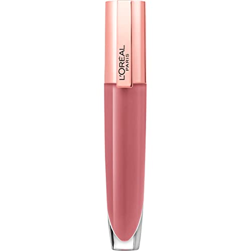 L’Oreal Paris Makeup Tinted Lip Balm-in-Gloss, Glow Paradise Hydrating Liquid Lip Color with Hyaluronic Acid, Ultra-Gentle, Non-Sticky Formula, Feathery Fleur, 0.23 Fl Oz