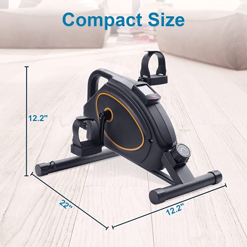 Under Desk Exercise Bikes Pedal Exerciser, Mini Elliptical Trainers Portable Stationary Sport Machine with LCD Display & 8 Levels Magnetic Resistance Suit (Resistance Bands Included), Black | The Storepaperoomates Retail Market - Fast Affordable Shopping