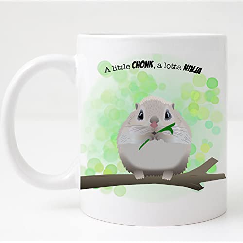 Flying Squirrel Mug, A Little Chonk A Lotta Ninja Mug, Gift For Flying Squirrel Lover, Gift For Animal Lover, Zoologist Gift, Gift For Best Friend