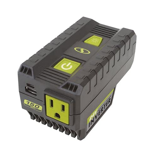 Sun Joe 24V-150WI-CT 24-Volt iON+ Cordless Portable Powered Inverter | w/ USB Type A+C, AC Outlet, & LED Light | 150-Watt | Tool Only