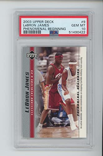 2003-04 Upper Deck Phenomenal Beginning Carmelo #9 Lebron James ROOKIE RC GEM MINT PSA 10 Graded NBA Basketball Card 03-04