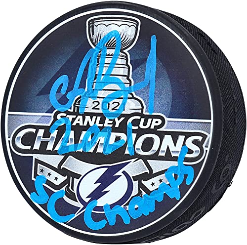 Nikita Kucherov Tampa Bay Lightning Autographed 2021 Stanley Cup Champions Logo Hockey Puck with”2021 SC Champs” Inscription – Autographed NHL Pucks