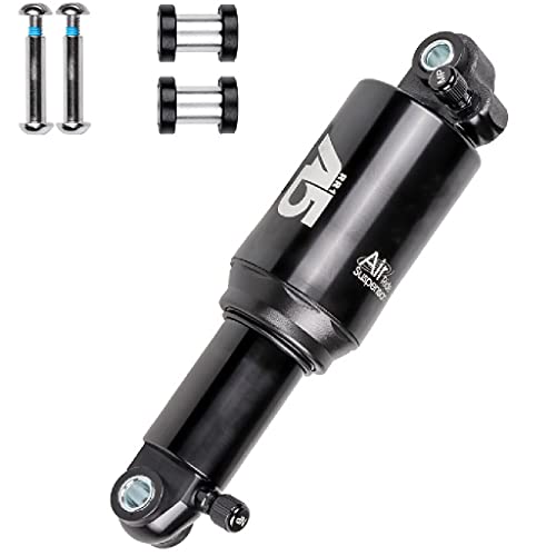 LYYCX Bicycle Rear Shock Absorber,Air Chamber Pressure Shock Absorber Suitable for Folding Bicycle/MTB/XC Bicycle with Bushing and Screws (Color : Double air Chamber, Size : 125mm)